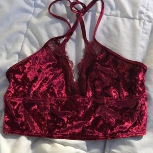 ❤️❤️ RED SUEDE BRALETTE NWT
